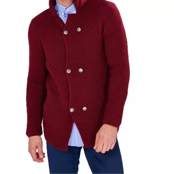 Men’s double breasted knit Cardigan.